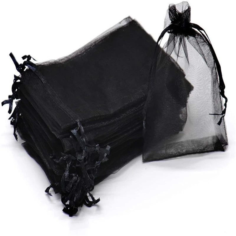 50pcs 20x30cm Drawstring Organza Bags Jewelry Packaging Wedding Birthday Pouches