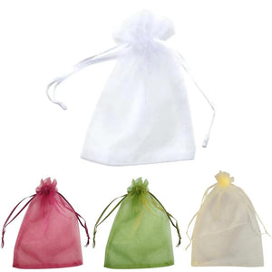 50pcs 20x30cm Drawstring Organza Bags Jewelry Packaging Wedding Birthday Pouches