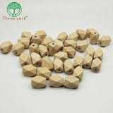 50pcs 22*14mm Natural Unfinished Wood Beads Necklace DIY