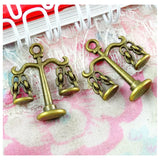 50pcs Antique Bronze Balance Pendant DIY Jewelry Findings