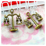 50pcs Antique Bronze Balance Pendant DIY Jewelry Findings