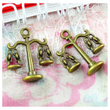 50pcs Antique Bronze Balance Pendant DIY Jewelry Findings
