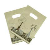 50pcs 25x35cm Tower Print Yellow Plastic Bags Snacks Jewelry Packaging Bags