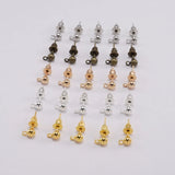 50pcs Rhodium Earrings Studs Bullet Back Stopper for Jewelry Making