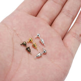 50pcs Rhodium Earrings Studs Bullet Back Stopper for Jewelry Making