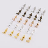50pcs Rhodium Earrings Studs Bullet Back Stopper for Jewelry Making