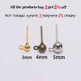 50pcs Rhodium Earrings Studs Bullet Back Stopper for Jewelry Making