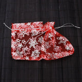 50pcs Organza Gift Bags 9x12cm With Cartoon Snow Star for Weddings Candy Jewelry