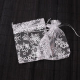 50pcs Organza Gift Bags 9x12cm With Cartoon Snow Star for Weddings Candy Jewelry