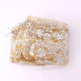 50pcs Organza Gift Bags 9x12cm With Cartoon Snow Star for Weddings Candy Jewelry