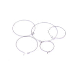 50pcs 316L Stainless Steel Wire Hoop Earring 20mm 25mm 30mm