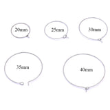 50pcs 316L Stainless Steel Wire Hoop Earring 20mm 25mm 30mm