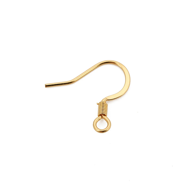 50pcs 316L Surgical Stainless Steel 0.7x15mm Ear Wire Fish Hook Earring Clasp