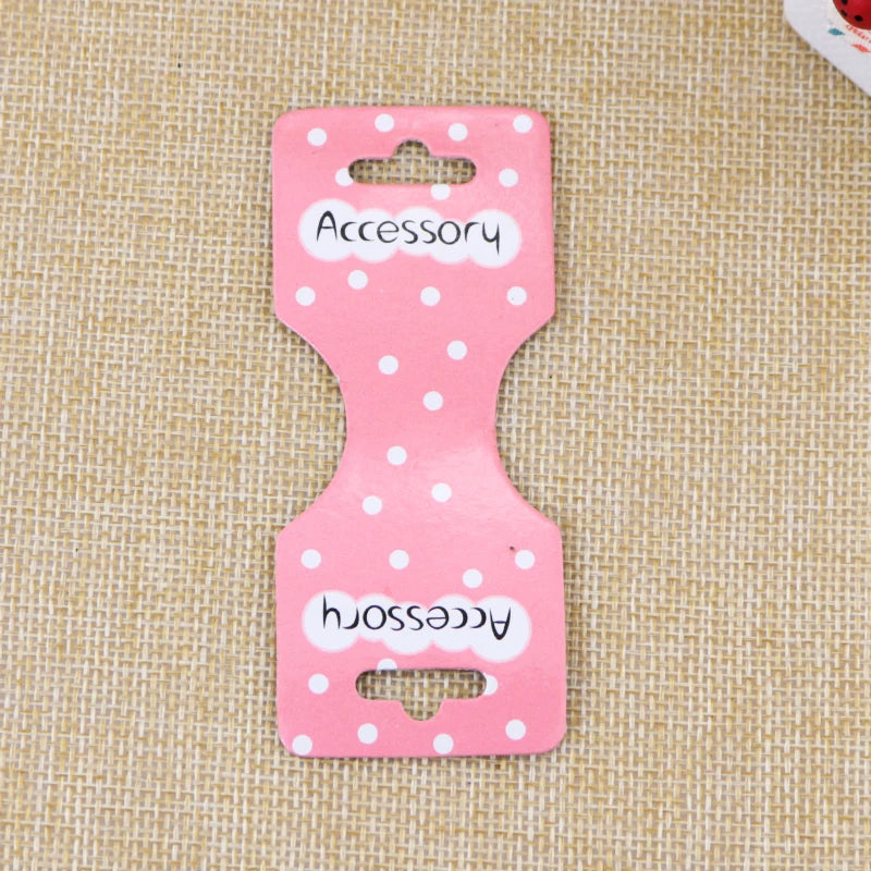 50pcs Pink Dots Necklace Display Card For Jewelry Hair band Labels