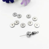 50pcs Stainless Steel Spacer Beads European Flat Beads DIY Jewelry Making