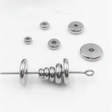 50pcs Stainless Steel Spacer Beads European Flat Beads DIY Jewelry Making