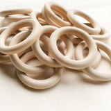 50pcs 40mm Unfinished Natural Wood Ring Wooden Circle Beads DIY Jewelry