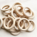 50pcs 40mm Unfinished Natural Wood Ring Wooden Circle Beads DIY Jewelry