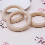 50pcs 40mm Unfinished Natural Wood Ring Wooden Circle Beads DIY Jewelry
