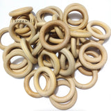 50pcs 40mm Unfinished Natural Wood Ring Wooden Circle Beads DIY Jewelry