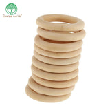 50pcs 40mm Unfinished Natural Wood Ring Wooden Circle Beads DIY Jewelry