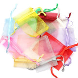 50pcs/lot Tulle Drawstring Organza Bag Candy Wedding Party Pouches