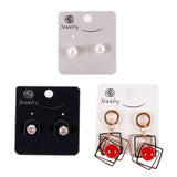 50pcs Earrings Display Cards 4x4.5cm PVC Hook Jewelry Packing Earring Stud Hangi