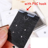 50pcs Earrings Display Cards 4x4.5cm PVC Hook Jewelry Packing Earring Stud Hangi