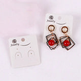 50pcs Earrings Display Cards 4x4.5cm PVC Hook Jewelry Packing Earring Stud Hangi
