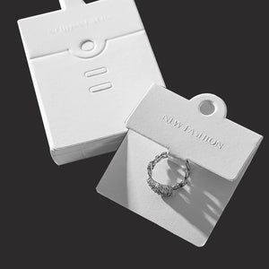 50pcs Blank Paper Label Cards for Jewelry Display DIY Finger Ring Retail D