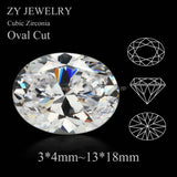 50pcs 5A CZ Stone Oval Cut Synthetic Gems For Jewelry