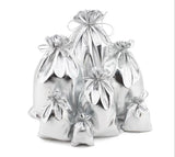 50pcs Golden/Silver Drawstring Organza Bag Wedding Gift Jewelry Packaging Bags