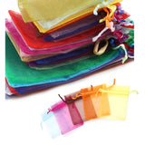 50pcs Organza Bags Jewelry Candy Pouches Wedding Party Decoration Drawable Bag
