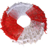 50pcs Snowflake Print Organza Jewelry Bags Wedding Christmas Gift Pouches