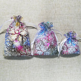 50pcs Colorful Drawstring Organza Bags Jewelry Packaging Wedding Gift Bag Pouch