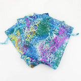 50pcs Organza Bag Coral Pattern Wedding Jewelry Gift Bags Pouches