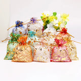 50pcs Rose Organza Bag Wedding Christmas Gift Bags Jewelry Packaging Pouches