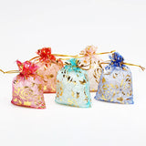 50pcs Rose Organza Bag Wedding Christmas Gift Bags Jewelry Packaging Pouches