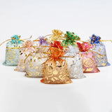 50pcs Rose Organza Bag Wedding Christmas Gift Bags Jewelry Packaging Pouches