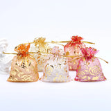 50pcs Rose Organza Bag Wedding Christmas Gift Bags Jewelry Packaging Pouches