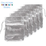50pcs/lot Silver Foil Cloth Drawstring Velvet Bag Wedding Gift Bags