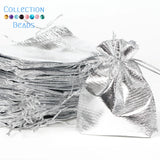50pcs/lot Silver Foil Cloth Drawstring Velvet Bag Wedding Gift Bags