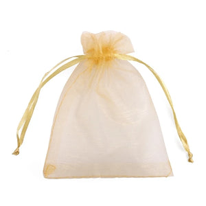 50pcs/lot Organza Bags Drawstring Jewelry Packaging Candy Wedding Bags Pouches