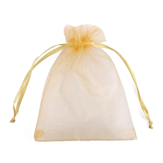 50pcs/lot Organza Bags Drawstring Jewelry Packaging Candy Wedding Bags Pouches