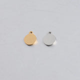 50pcs 8*10mm Stainless Steel Round Charm Jewelry Tag DIY Wholesale