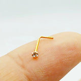 50pcs 925 Silver Clear Crystal L Shape Nose Studs Pin Nez Piercing