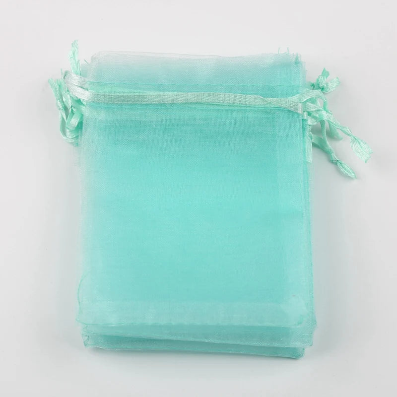50pcs/lot 9x12cm Organza Bag Christmas Wedding Candy Bags Gift Pouches