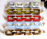 50pcs Acrylic Buckle Beads 20*30mm DIY Handbag Key Strap Chains Accessories