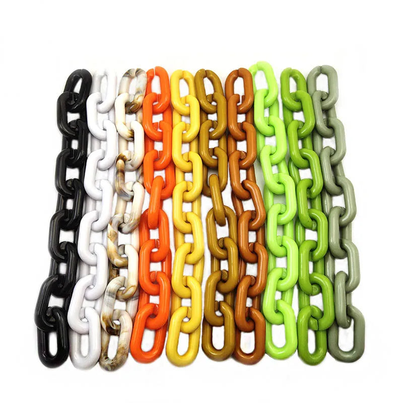 50pcs Acrylic Colored Buckle Beads DIY Handbag Key Strap Glasses Chains N206
