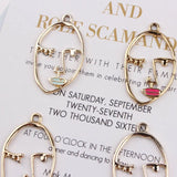 50pcs Alloy Women Face Shape Pendant Charms Diy Jewelry Finding